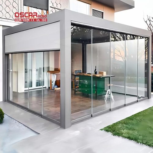 Customised Waterproof Aluminium Bioclimatic Outdoor Garden Pergola Patio Backyard Terrace Retractable Pergola