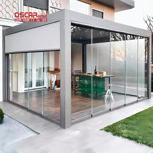 Wall Mounted Louvered Roof Steel Garden Gazebo Pergola Outdoor Patio Backyard Sale Retractable Pergola