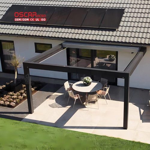 Electric Opening Closing Bioclimatic Louvered Outdoor Aluminum Pergolas Ideal Garden Patio Backyard in Usa Retractable Pergola