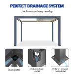 3X4M Outdoor Electric Aluminum Bioclimatic Structure Balcony Gazebo Pool Retractable Pergola