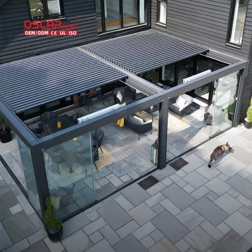 Outdoor Motorized Waterproof Canopy Carport Pergola Ideal Conservatory Patio Garden Retractable Pergola