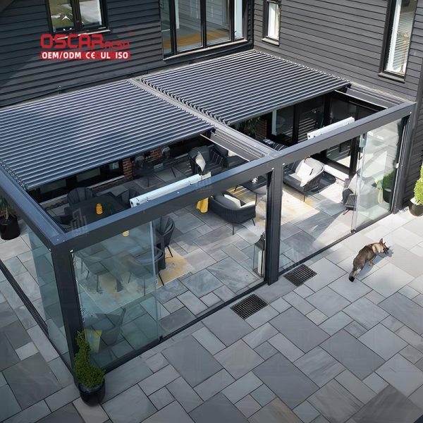 Hot Selling Windproof Modern – Style Outdoor Patio Garden Pergola Gazebo Retractable Pergola
