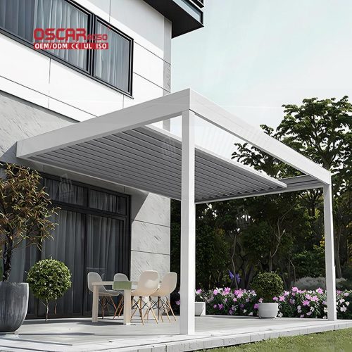Waterproof Electric Aluminium Pergola Shutter Garden Terrace Roof Ideal Outdoor Living Retractable Pergola