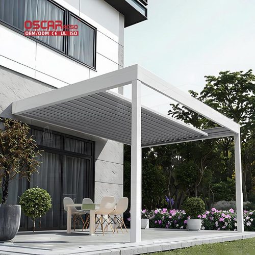 Aluminum Outdoor Auto Climatic Arches and Arbours Garden Patio and Backyard Retractable Pergola