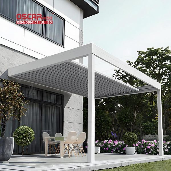 Aluminum Outdoor Auto Climatic Arches and Arbours Garden Patio and Backyard Retractable Pergola