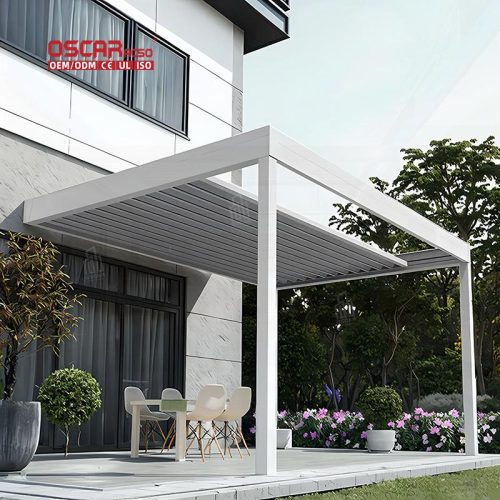 Garden Canopy Louvered Roof System Bioclimatic Aluminum Outdoor Shade Structure Patio Balcony Backyard Retractable Pergola