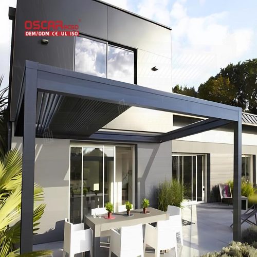 Waterproof Adjustable Louvered Aluminium Bioclimatic Gazebo Garden Patio Backyard Outdoor Retractable Pergola