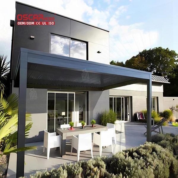 Modern Outdoor Waterproof Aluminum Structure Shading and Relaxing Ideal Gardens Patios Backyards Retractable Pergola
