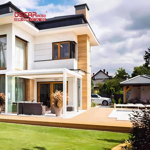 New Design Aluminum Waterproof Electric Louvered Open - Close Patio Pergola Home Garden Balcony Roof Retractable Pergola