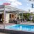 Remote Control Electric Aluminum Pergola with Side Wall Screens Terrace Roof Outdoor Patio Backyard Retractable Pergola