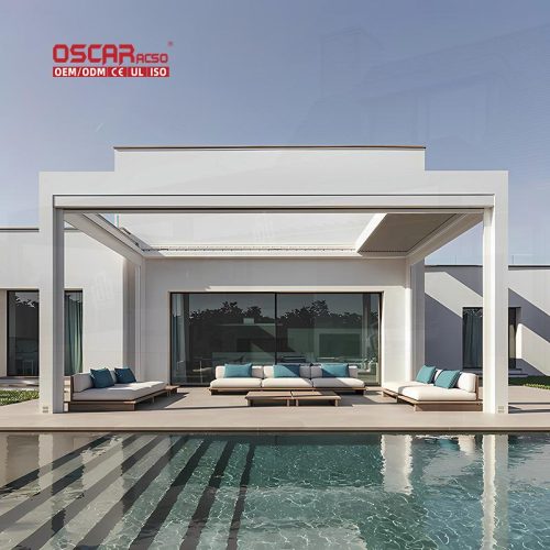 Waterproof Aluminum Patio Canopy Patio Pergola Balcony Shade and Protection Retractable Pergola