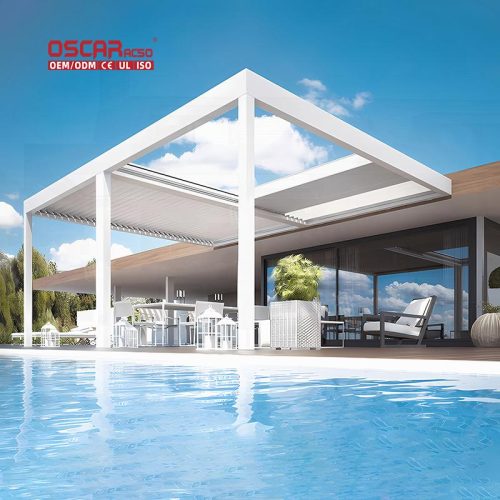 Patio Shade Blinds Sun  Blocking Privacy  Providing Outdoor Garden Courtyard Decorative Pergola Covers Retractable Pergola