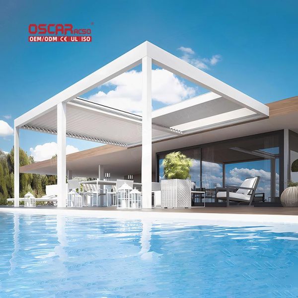 Aluminium Louvre Pergola Led Strip Light Kit Commercial Use Ideal Outdoor Backyard Garden Retractable Pergola