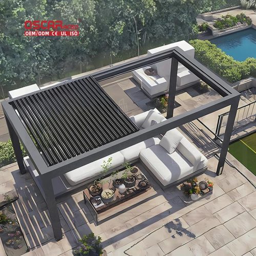Weatherproof Easy - Lifestyle Louvered Aluminium Pergola Outdoor Gardens Patios and Backyards in Ibiza Retractable Pergola