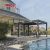 Aluminum Louvre Roof Garden Pergola System with Led Lights Backyard Patio and Balcony Outdoor Decor Retractable Pergola