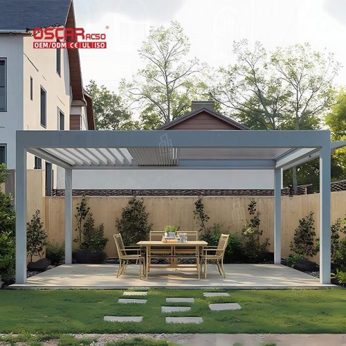 Louvered Bioclimatic Pergola Garden Patio Balcony Eco  Friendly Functional Outdoor Shading Structure Retractable Pergola