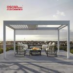 Aluminum Bioclimatic Roof Pergola with Uv Protection and Rain Shield Stylish Modern Garden Patio Backyard Retractable Pergola