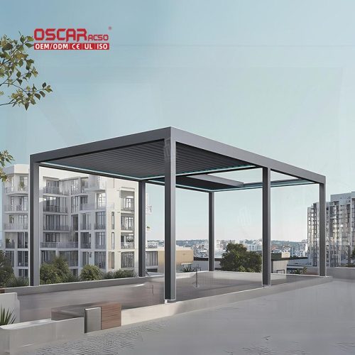 Louvered Roof Bioclimatic Aluminium Pergola Ideal Gardens Patios Backyards Customizable Functional Retractable Pergola