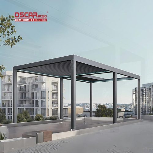Europe Style Aluminum Bioclimatic Pergola Terrace Roof Garden Outdoor Shading Ventilation Stylish Functional Retractable Pergola