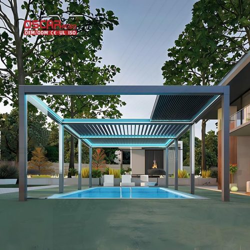 High Quality Waterproof Aluminum Louvre Pergola Patio Gazebo Garden Backyard Balcony Retractable Pergola