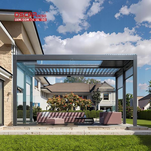 Modern Motorised Aluminium Arbours Arches Outdoor Wedding Gazebo Garden Patio Party Retractable Pergola