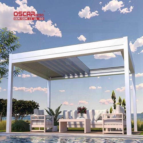 2021 Drop Screen Pergola Privacy Protection Sun Blocking Outdoor Patio Garden Pergola Decorative Shading Retractable Pergola