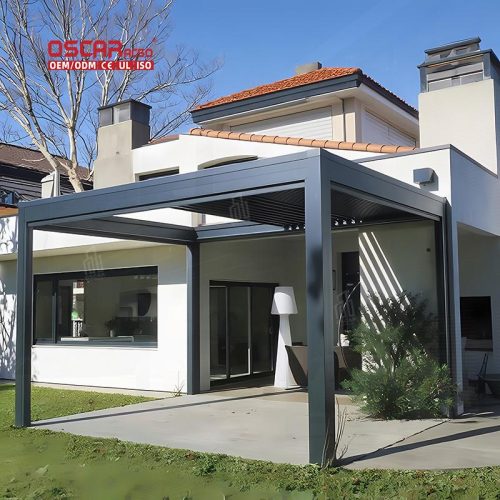 Aluminium Pergola with Waterproof Louver Roof Patio Lawn Backyard Stylish Functional Modern Structure Retractable Pergola