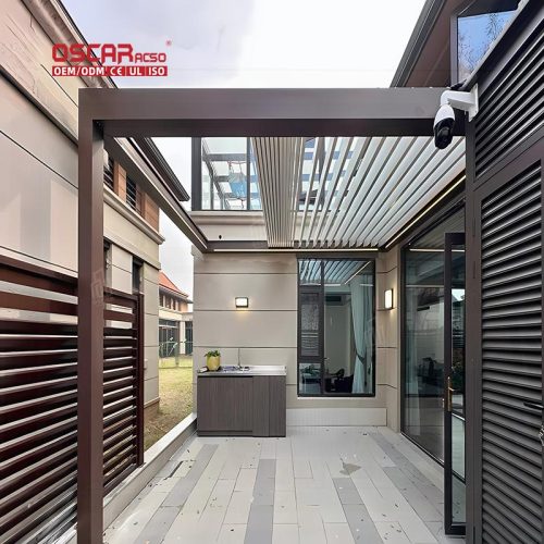 4X4 Customized Adjustable Waterproof Louvered Patio Roof Outdoor Garden Structure Retractable Pergola