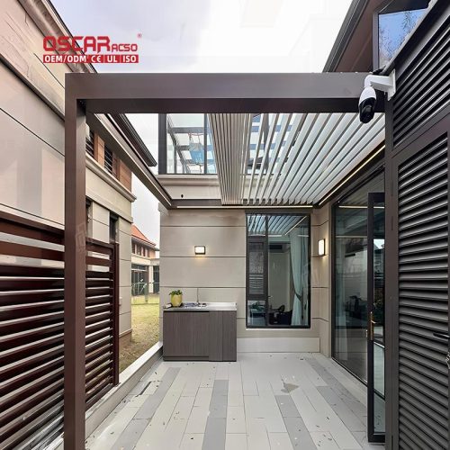 6005 Alloy Motorised Outdoor Garden Furniture Sets Pergola Patio Backyard Poolside Decorative Functional Retractable Pergola