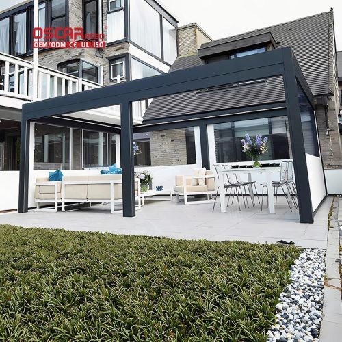 Aluminum Pergola Coverings Electric Opening Ideal Patio Garden Backyard Outdoor Shading Canopy Structure Retractable Pergola
