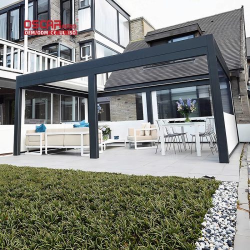 Outdoor Waterproof Sunshade Car Parking & Outdoor Use Aluminium Canopy Awning Garden Patio Driveway Retractable Pergola