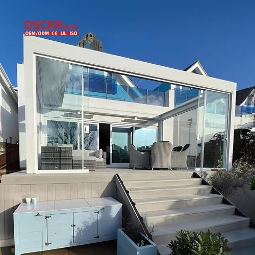 Sunroof Garden Sunshading Self  Standing Motorized Louvered Roof Ideal Patio Balcony Outdoor Space Retractable Pergola