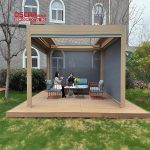 Adjustable Roof Outdoor Louvered Structures Deck Garden Patio - Aluminum Canopies Carports Retractable Pergola