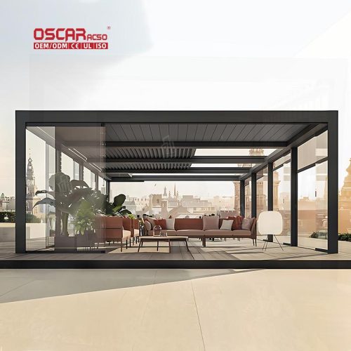 Aluminum Louvered Opening Roof Outdoor Living Space Patio Garden Backyard Retractable Pergola