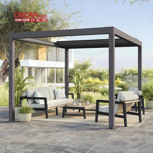 3X4 4X4 6X4 Outdoor Bioclimatic Aluminum Louver Pergola with Modern Design Ideal Gardens Patios Backyards Retractable Pergola