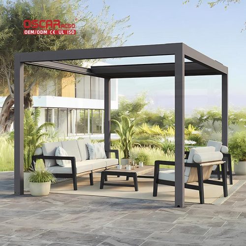 Outdoor Aluminum Gazebo Pergola Patio Backyard Luxury Stylish Shade Structure Retractable Pergola
