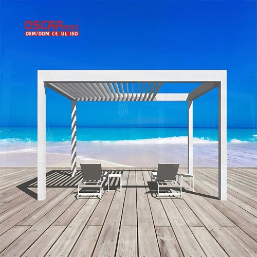 Adjustable Rainproof Outdoor Aluminum Louver Pergola Garden Patio Backyard Retractable Pergola
