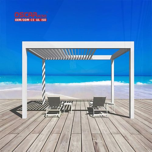 Waterproof Long - Lasting Aluminum Pergola Gazebo Garden Patio Backyard Sun Protection Shading Retractable Pergola