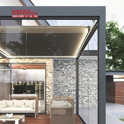 Balcony with Anti  Rust and Easy  install Features Stylish Functional Arbour and Pergola  Like Design Retractable Pergola