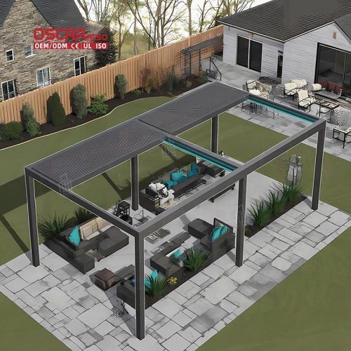 Aluminum Villa Pergola Metal Frame with Customized Design Comfortable Stylish Outdoor Garden Patio Retractable Pergola
