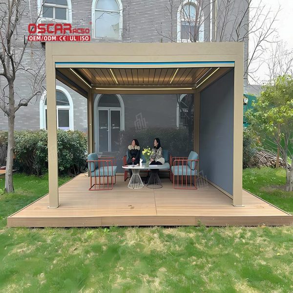 Adjustable Bioclimatic Louvered Aluminum Pergola European Gardens American Patios Backyard Parties Retractable Pergola