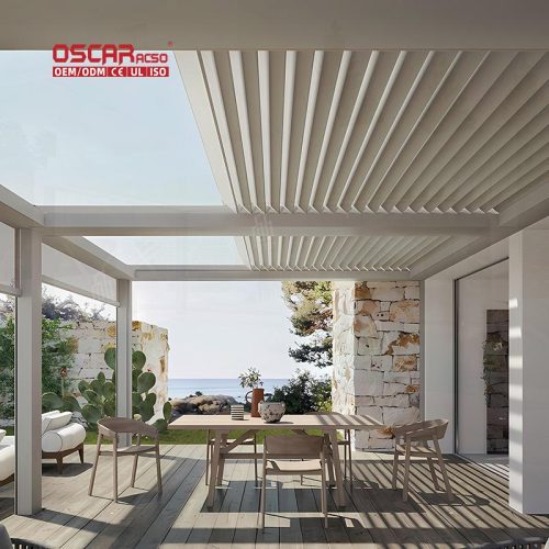Waterproof & Shading Aluminum Outdoor Canopies Terrace Balcony and Patio Retractable Pergola