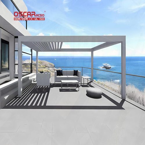 Automatic Louvre Roof Outdoor Gazebo with Eco - Friendly Feature Garden Patio Backyard Retractable Pergola