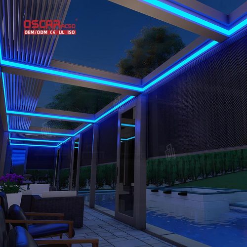 Controlled Louvered Aluminium Roof Kits Garden Patio Balcony innovative Bioclimat Pergola  Like Gazebo Retractable Pergola