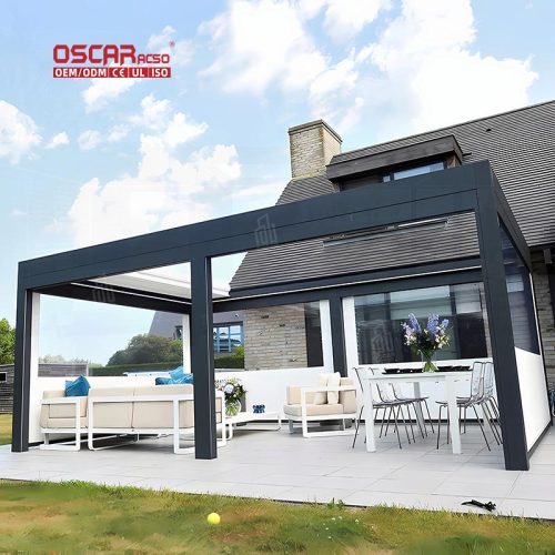 6X4M Customizable Outdoor Aluminium Pergola Garden Patio Backyard with Uv Protection and Wind Resistance Retractable Pergola
