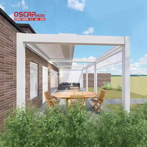 Automatic Adjustable Aluminum Pergola Garden Patio Backyard Outdoor Bioclimatic Roof Shading Shelter Retractable Pergola