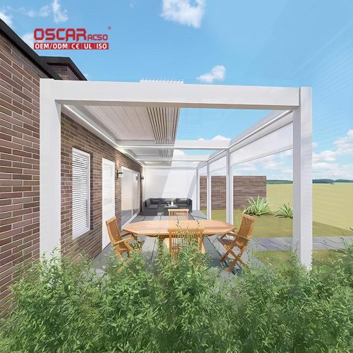 Weatherproof Biological Outdoor Louvered Aluminium Pergola Garden Patio Balcony Italy Retractable Pergola