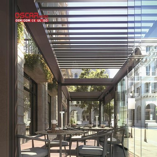 Outdoor Remote - Controlled Adjustable Louvered Aluminium Roof Kits Gardens Patios Backyards Retractable Pergola