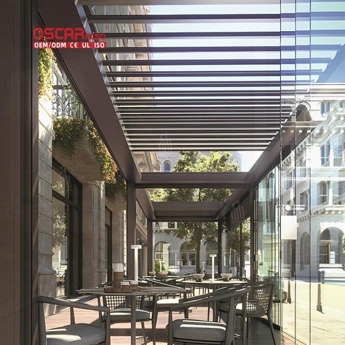 Outdoor Waterproof Aluminium Louvered Structure Canopy Garden Patio Backyard Use Retractable Pergola