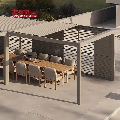 Aluminium Wall - Mounted Structure Sunshade Shelter Patio Balcony Garden Outdoor Retractable Pergola